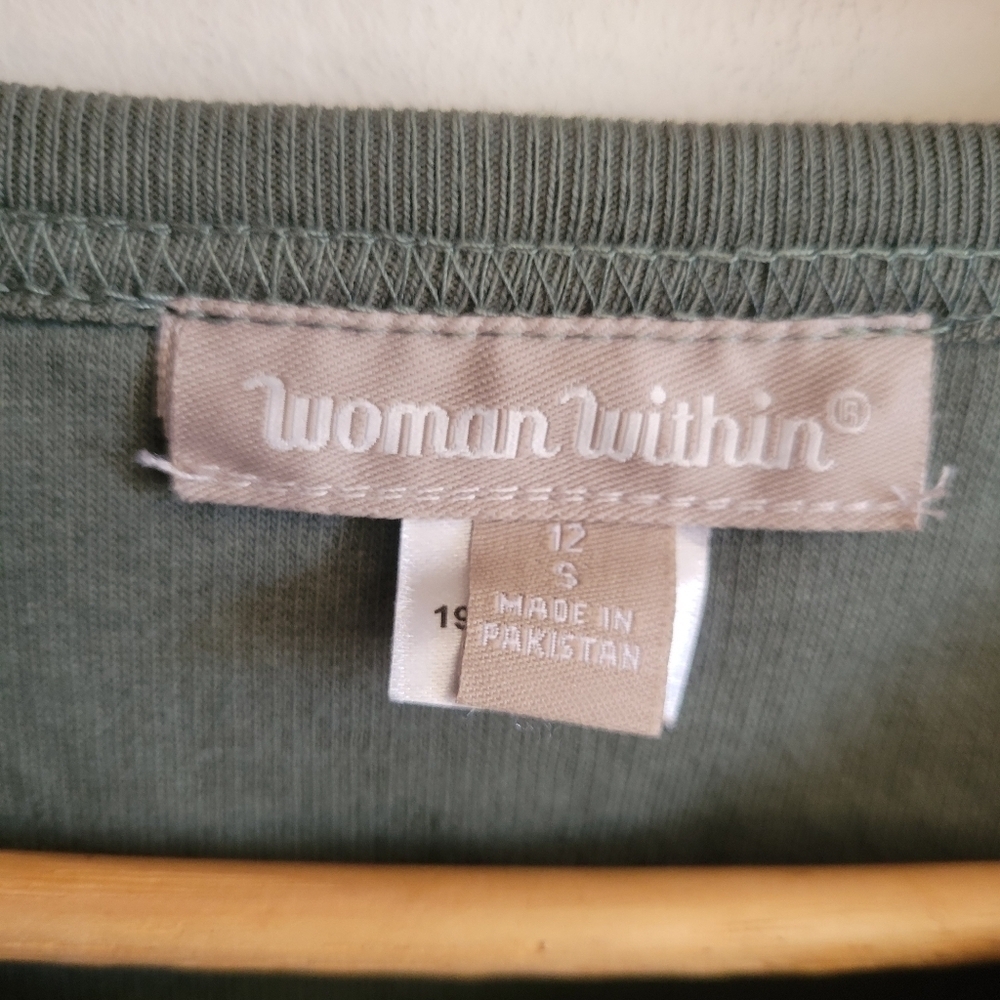NWT Woman Within Sweatshirt Tunic Dress Fleece Lined Green Small - Picture 2 of 8